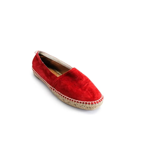 Pre-owned|Rag & Bone Womens Logo Espadrilles Loafers Red Suede Size 37