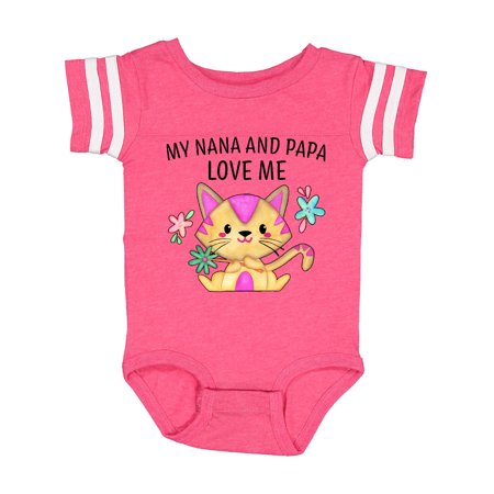 Inktastic My Nana and Papa Love Me with Cute Kitten and Flowers Gift Baby Boy or Baby Girl Bodysuit 
Inktastic My Nana and Papa Love Me with Cute Kitten and Flowers Gift Baby Boy or Baby Girl Bodysuit