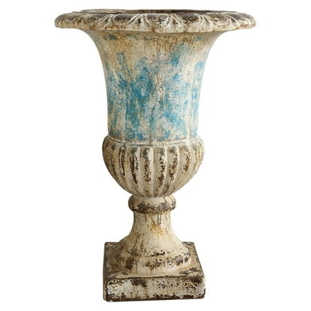 3R Studios Distressed Aqua Blue Urn