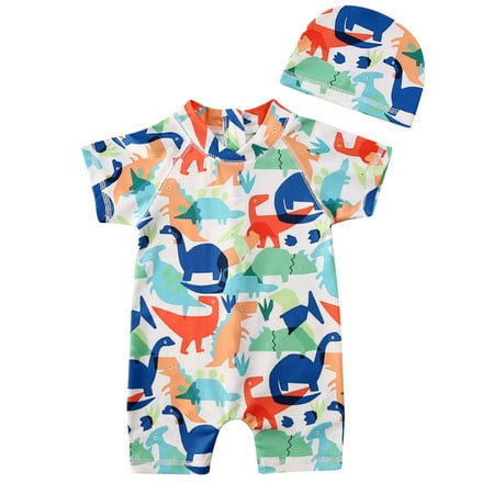 Calsunbaby Kids Baby Boys Bathing Suit Hat Short Sleeve Back Zipper Up Swimwear Dinosaur Printed Swimsuit Multicolor 3-4 Years
Calsunbaby Kids Baby Boys Bathing Suit Hat Short Sleeve Back Zipper Up Swimwear Dinosaur Printed Swimsuit Multicolor 3-4 Years