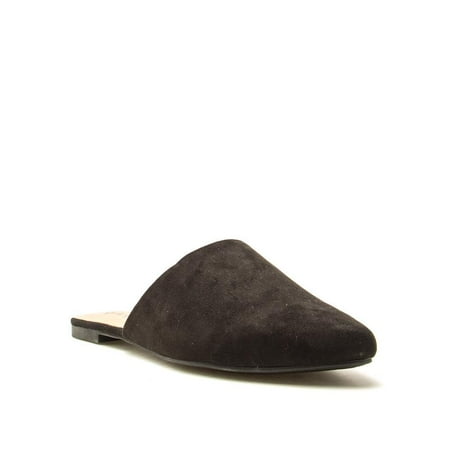 Women s Black Vegan Suede Soft Mule Flats