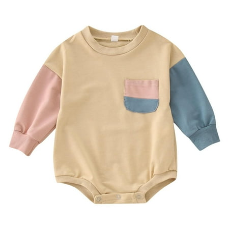 Baby Boys Girls Long Sleeve Patchwork Color Pocket Tops Romper Bodysuits Jumpsuit Clothes
Baby Boys Girls Long Sleeve Patchwork Color Pocket Tops Romper Bodysuits Jumpsuit Clothes