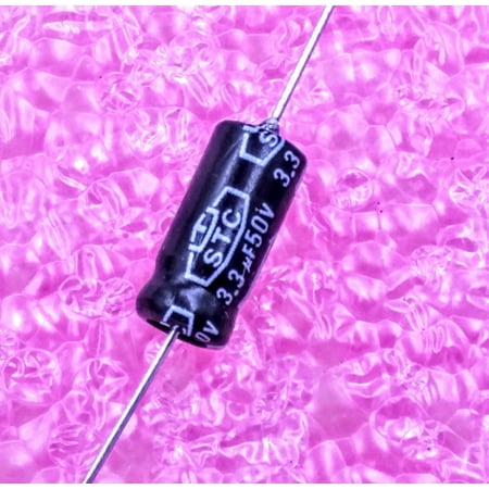 3.3uF 50V Axial Electrolytic Capacitor Polarized 85C Tolerance ±20%
