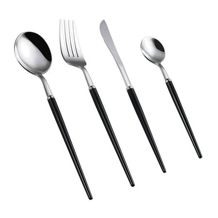 Silverware Set with Solid color handle 4-Piece Stainless Steel Flatware Set Kitchen Utensil Set Service for 1
Silverware Set with Solid color handle 4-Piece Stainless Steel Flatware Set Kitchen Utensil Set Service for 1