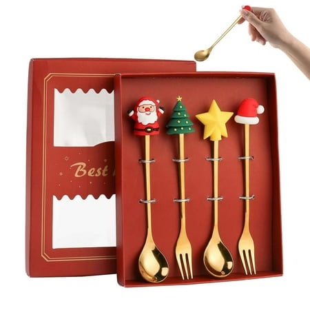 Christmas Coffee Spoons 4 Pieces Stainless Steel Spoons And Forks Set With Gift Box Tea Spoons Soup Dessert Christmas Spoon
Christmas Coffee Spoons 4 Pieces Stainless Steel Spoons And Forks Set With Gift Box Tea Spoons Soup Dessert Christmas Spoon