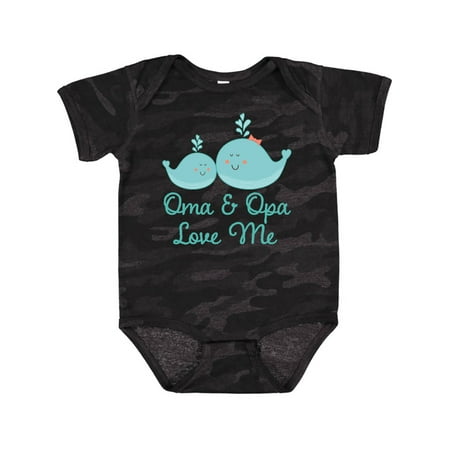 Inktastic Oma and Opa Love Me Outfit Gift Baby Boy or Baby Girl Bodysuit