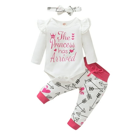 Efsteb Fall Fashion Newborn Infant Baby Girl Clothes Sets Letter Print Fly Sleeve Long Sleeve Romper Tops and Long Pant with Headbands 3 pcs Outfits White 0-6 Months
Efsteb Fall Fashion Newborn Infant Baby Girl Clothes Sets Letter Print Fly Sleeve Long Sleeve Romper Tops and Long Pant with Headbands 3 pcs Outfits White 0-6 Months