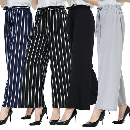 Taluosi Casual Women Solid Color/Striped Drawstring Wide Leg Trousers Loose Long Pants
Taluosi Casual Women Solid Color/Striped Drawstring Wide Leg Trousers Loose Long Pants