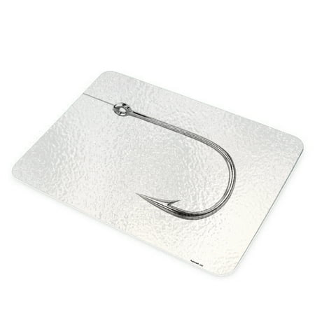 KuzmarK Glass Cheese Cutting Board 11 x7.75 - Fishing Hook String