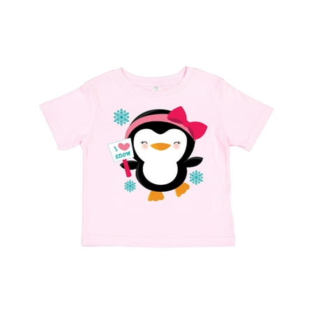 Inktastic Penguin Girl Snowflakes Gift Toddler Toddler Girl T-Shirt