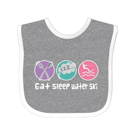 Inktastic Water Skiing Eat Sleep Water Ski Gift Baby Girl Bib