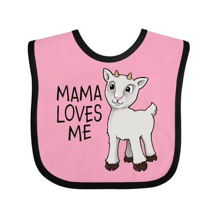 Inktastic Mama Loves Me- Cute Goat Gift Baby Boy or Baby Girl Bib