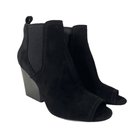 TORY BURCH GEMMA 65MM OPEN TOE BOOTIE ROYAL SUEDE BLACK