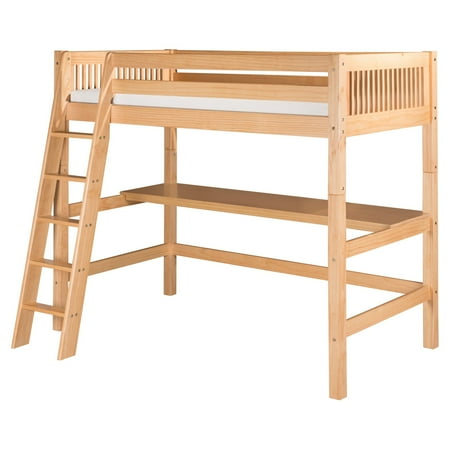 Camaflexi Mission Headboard High Loft Bed with Desk