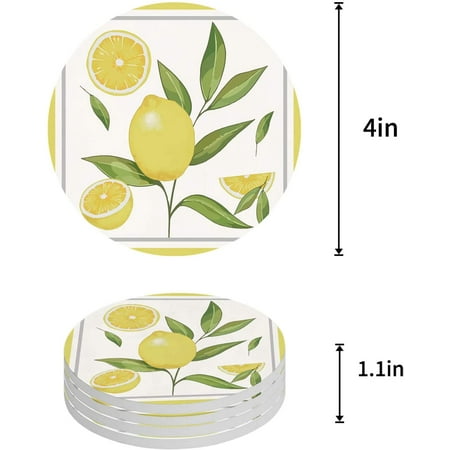 ZHANZZK Simple Lemon and Leaf Yellow Border Set of 6 Round Coaster for Drinks Absorbent Ceramic Stone Coasters Cup Mat with Cork Base for Home Kitchen Room Coffee Table Bar Decor
ZHANZZK Simple Lemon and Leaf Yellow Border Set of 6 Round Coaster for Drinks Absorbent Ceramic Stone Coasters Cup Mat with Cork Base for Home Kitchen Room Coffee Table Bar Decor