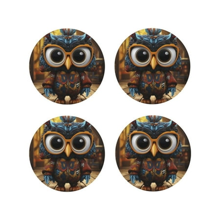 Kdxio Quirky Owl With Glasses Funny Coasters 4 Pcs Leather Coasters Housewarming Gifts Protect Furniture from Water Marks Scratch and Damage
Kdxio Quirky Owl With Glasses Funny Coasters 4 Pcs Leather Coasters Housewarming Gifts Protect Furniture from Water Marks Scratch and Damage