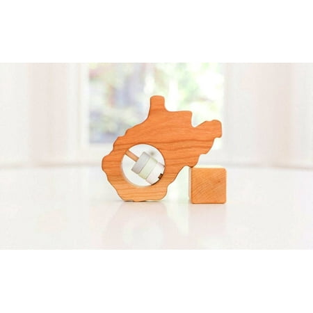 Virginia State Rattle™ - Modern Wooden Baby Toy - Organic and Natural