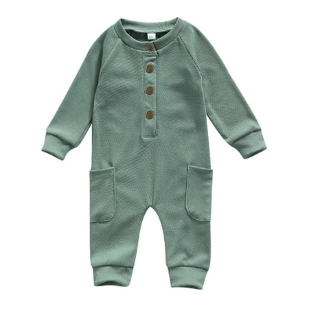 Yinyinxull Autumn Baby Boys Girls Rompers Solid Knit Long Sleeve Single Breasted Pocket Jumpsuits Clothes Green 6-9 Months
Yinyinxull Autumn Baby Boys Girls Rompers Solid Knit Long Sleeve Single Breasted Pocket Jumpsuits Clothes Green 6-9 Months