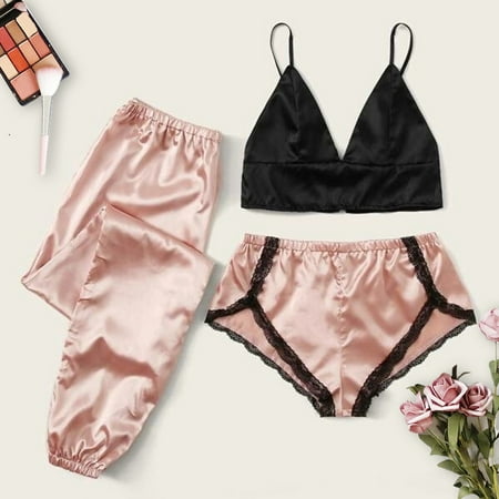 Knosfe 3 Pack Crop Top Shorts Pants Nightgown Satin Pajamas Set Sleepwear Solid Color Sexy Pjs for Women
Knosfe 3 Pack Crop Top Shorts Pants Nightgown Satin Pajamas Set Sleepwear Solid Color Sexy Pjs for Women