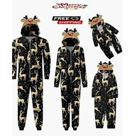 ESASSALY Family Matching Clothes Christmas Sleepwear Cartoon Elk/Snowman Print Long-Sleeve Zipper Hood One-Piece Jumpsuit
ESASSALY Family Matching Clothes Christmas Sleepwear Cartoon Elk/Snowman Print Long-Sleeve Zipper Hood One-Piece Jumpsuit