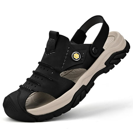 Lopsie STREAMNATURE Mens Closed Toe Sandals Sport Sandals Casual Leather Handmade Sandals Adjustable Fisherman Beach Sandals For Outdoor Walking Driving Black
Lopsie STREAMNATURE Mens Closed Toe Sandals Sport Sandals Casual Leather Handmade Sandals Adjustable Fisherman Beach Sandals For Outdoor Walking Driving Black