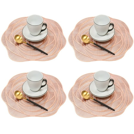 Placemats Set of 4 Pressed PVC Round Flower Place Mats Dining Table Mats Dinning Table Centerpiece Rose gold,G162554
Placemats Set of 4 Pressed PVC Round Flower Place Mats Dining Table Mats Dinning Table Centerpiece Rose gold,G162554