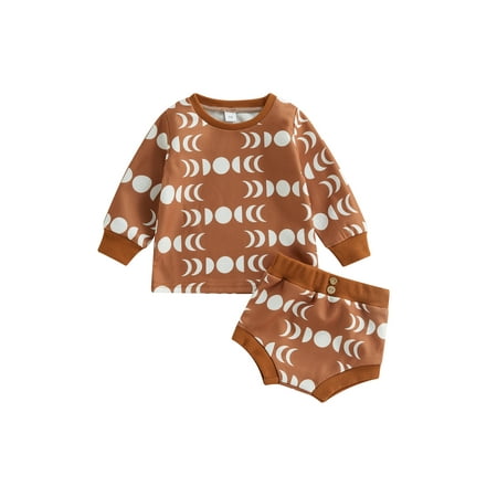 Sunisery 2Pcs Toddler Baby Girls Boys Clothes Outfits Moon Print Long Sleeve Tops + Elastic Casual Shorts Sets Dark Orange 0-6 Months
Sunisery 2Pcs Toddler Baby Girls Boys Clothes Outfits Moon Print Long Sleeve Tops + Elastic Casual Shorts Sets Dark Orange 0-6 Months