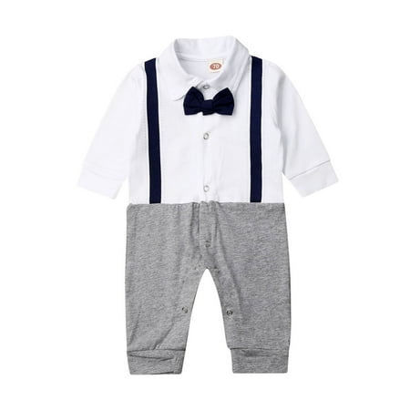 Canrulo Newborn Baby Boy Gentleman Outfits Long Sleeve Formal Romper Bowtie Jumpsuit Clothes Grey 12-18 Months
Canrulo Newborn Baby Boy Gentleman Outfits Long Sleeve Formal Romper Bowtie Jumpsuit Clothes Grey 12-18 Months