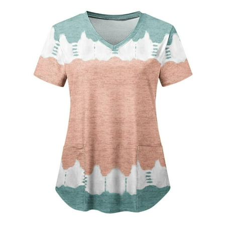 Funicet Women Plus Size Scrubs Tops Pleated Working Uniform Short Sleeve V-neck Nursing Uniform Flowy Blouse Cute Printed Tunics With Pockets
Funicet Women Plus Size Scrubs Tops Pleated Working Uniform Short Sleeve V-neck Nursing Uniform Flowy Blouse Cute Printed Tunics With Pockets