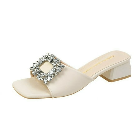 summer new large size thick heel slippers women‘s outer wear square head one-word rhinestone square buckle medium heel sandals
summer new large size thick heel slippers women‘s outer wear square head one-word rhinestone square buckle medium heel sandals