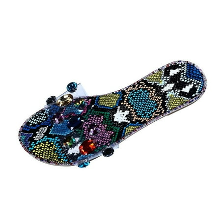 Jsezml Rhinestone Sandals for Women Shiny Crystal Flat Slides Trendy Colorful Snake Print Open Toe Slip On Slippers
Jsezml Rhinestone Sandals for Women Shiny Crystal Flat Slides Trendy Colorful Snake Print Open Toe Slip On Slippers