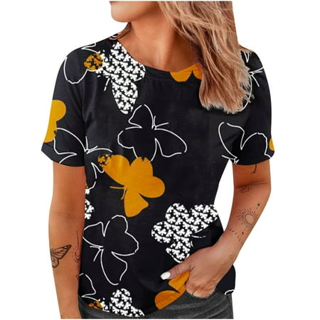 Shirts for Women Shirts for Women Women s Casual Sexy Fashion Summer Crew Neck T-Shirt Printed Short Sleeve Tops Blouse Crop Top White Tank Tops Women on Sales Black L
Shirts for Women Shirts for Women Women s Casual Sexy Fashion Summer Crew Neck T-Shirt Printed Short Sleeve Tops Blouse Crop Top White Tank Tops Women on Sales Black L