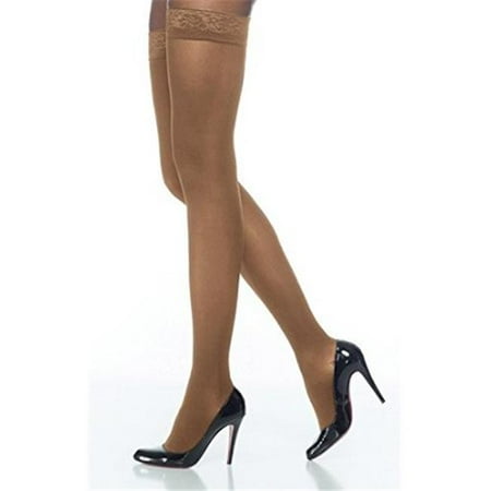Soft Opaque 30-40 mmHg Womens Closed Toe Thigh Nude Small and Long