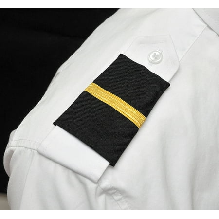 Peachtree Pilot Flight Student One Bar Epaulets Gold Metallic on Navy
