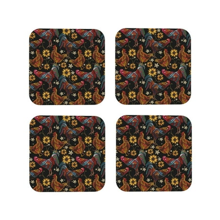 Tideii Sunflower Rooster for Leather Coasters 4 Pieces Anti-fouling and Anti-scalding Decorative Coasters Suitable for Restaurants Kitchens Coffee Shops-Square
Tideii Sunflower Rooster for Leather Coasters 4 Pieces Anti-fouling and Anti-scalding Decorative Coasters Suitable for Restaurants Kitchens Coffee Shops-Square