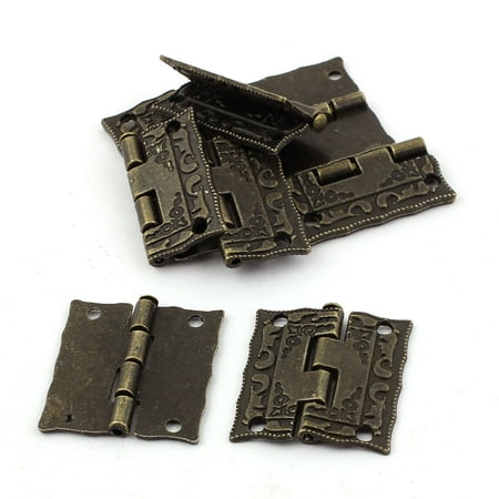 Unique Bargains Retro Style Case Jewelry Box Drawer Cabinet Butt Hinges Bronze Tone 8PCS