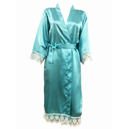 Mr & Mrs Right Women Solid Satin Kimono Robes Silk Bride Bridesmaid Bathrobes Sleepwear With lace Trim
Mr & Mrs Right Women Solid Satin Kimono Robes Silk Bride Bridesmaid Bathrobes Sleepwear With lace Trim