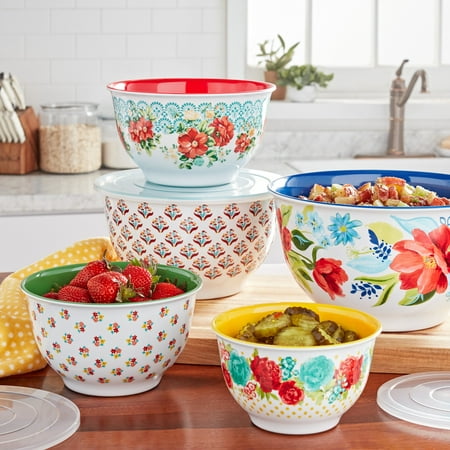 

The Pioneer Woman Melamine Mixing Bowl Set 10 Piece Set Spring Bouquet