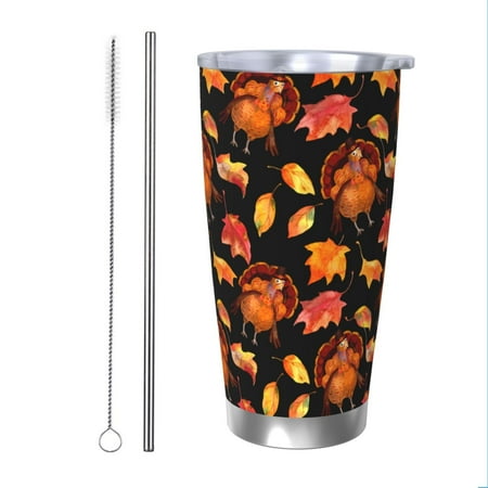 Bingfone Thanksgiving Turkey 1 for 20 Oz Stainless Steel Travel Mug Double Wall Water Coffee Cup for Home Office Outdoor Works Great for Ice Drinks and Hot Beverage-Straw Two-piece Set 
Bingfone Thanksgiving Turkey 1 for 20 Oz Stainless Steel Travel Mug Double Wall Water Coffee Cup for Home Office Outdoor Works Great for Ice Drinks and Hot Beverage-Straw Two-piece Set