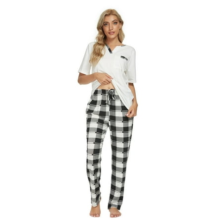 MintLimit Womens Pajama Set Comfy Short Sleeve Sleepwear Nightwear Soft Summer Pjs Lounge Sets
MintLimit Womens Pajama Set Comfy Short Sleeve Sleepwear Nightwear Soft Summer Pjs Lounge Sets