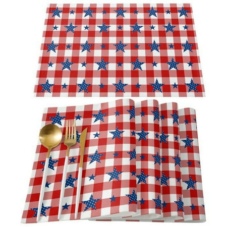 4th of July Table Mat 4pcs Table Placemat Heat Resistant Non-slip Table Mats Independence Day Patriotic Holiday Table Placemats Printed Cotton Linen Place Mat Banquet Party Dining Table Pad
4th of July Table Mat 4pcs Table Placemat Heat Resistant Non-slip Table Mats Independence Day Patriotic Holiday Table Placemats Printed Cotton Linen Place Mat Banquet Party Dining Table Pad