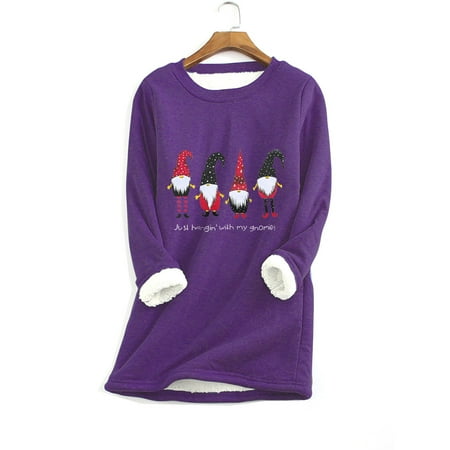 Big Clearance! Juebong Women Thick Fleece Sweatshirt Christmas Print Velvet Warm Crewneck Underwear Top
Big Clearance! Juebong Women Thick Fleece Sweatshirt Christmas Print Velvet Warm Crewneck Underwear Top