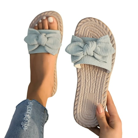 ZIZOCWA Summer Women Summer Flat Slippers Bohemian Style Cloth Bow Tie Casual Open Toe Soft Bottom Shoes Sandals Slippers Wedding Party Green Size7.5
ZIZOCWA Summer Women Summer Flat Slippers Bohemian Style Cloth Bow Tie Casual Open Toe Soft Bottom Shoes Sandals Slippers Wedding Party Green Size7.5