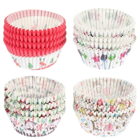 400pcs Christmas Cupcake Baking Cups Creative Patterns Cake Liners for Party