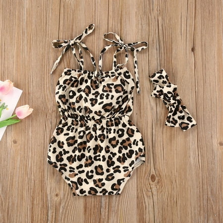 Toddler Kids 2-Piece Set Baby Girls Summer Clothes Fashion Leopard Print Romper Jumpsuit + Bow Hairband Outfits
Toddler Kids 2-Piece Set Baby Girls Summer Clothes Fashion Leopard Print Romper Jumpsuit + Bow Hairband Outfits