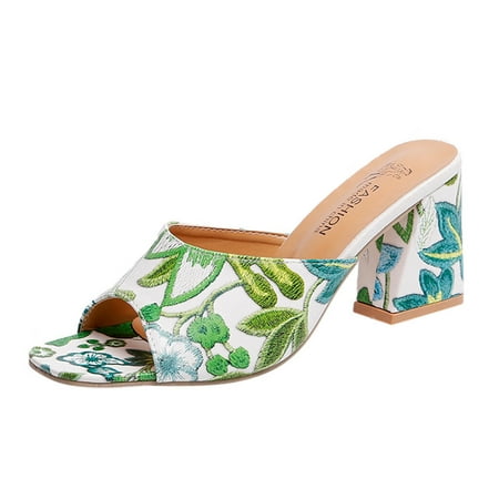 Heels for Women Slippers Women S Summer With A Thick With A Word Drag Women S Sandals Womens Heels Pu Green 38
Heels for Women Slippers Women S Summer With A Thick With A Word Drag Women S Sandals Womens Heels Pu Green 38