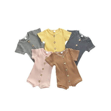 Boys Girls Cotton Rompers Newborn Infant Striped Button Fly Short Sleeve Playsuit Jumpsuit Cotton Clothes Outfit
Boys Girls Cotton Rompers Newborn Infant Striped Button Fly Short Sleeve Playsuit Jumpsuit Cotton Clothes Outfit