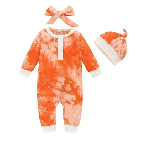 OLLUISNEO Newborn Baby Girls Romper Winter Romper Tie-dye Round Neck Long Sleeve One-piece Jumpsuit With Headband 9-12 Months Orange
OLLUISNEO Newborn Baby Girls Romper Winter Romper Tie-dye Round Neck Long Sleeve One-piece Jumpsuit With Headband 9-12 Months Orange
