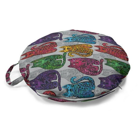Kittens Round Floor Cushion with Handle Funny Ornamental Cat in Floral and Strokes Colorful Theme Decorative Pillow for Living Room & Dorms 18 Round Pale Grey Multicolor by Ambesonne
Kittens Round Floor Cushion with Handle Funny Ornamental Cat in Floral and Strokes Colorful Theme Decorative Pillow for Living Room & Dorms 18 Round Pale Grey Multicolor by Ambesonne