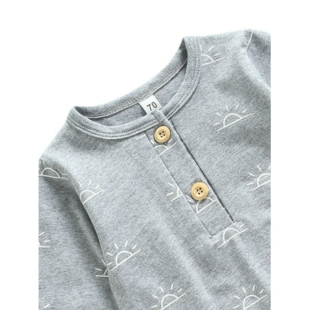 Infant Baby Boy Girl Button Sun Print Romper Bodysuit One Piece Jumpsuit Playsuits Outfits Clothes
Infant Baby Boy Girl Button Sun Print Romper Bodysuit One Piece Jumpsuit Playsuits Outfits Clothes